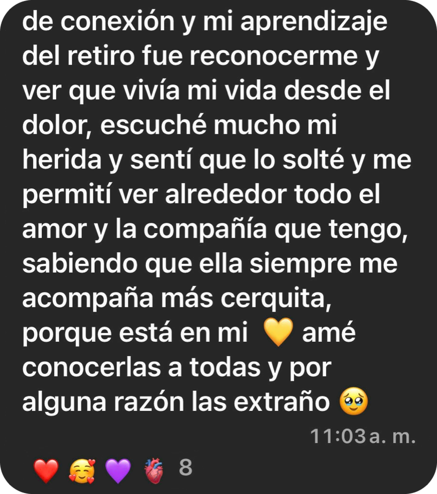 Testimonio de una participante del retiro